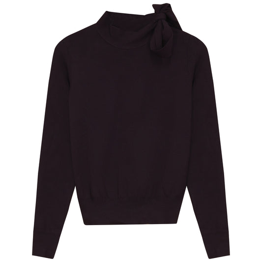 TIE NECK SWEATER