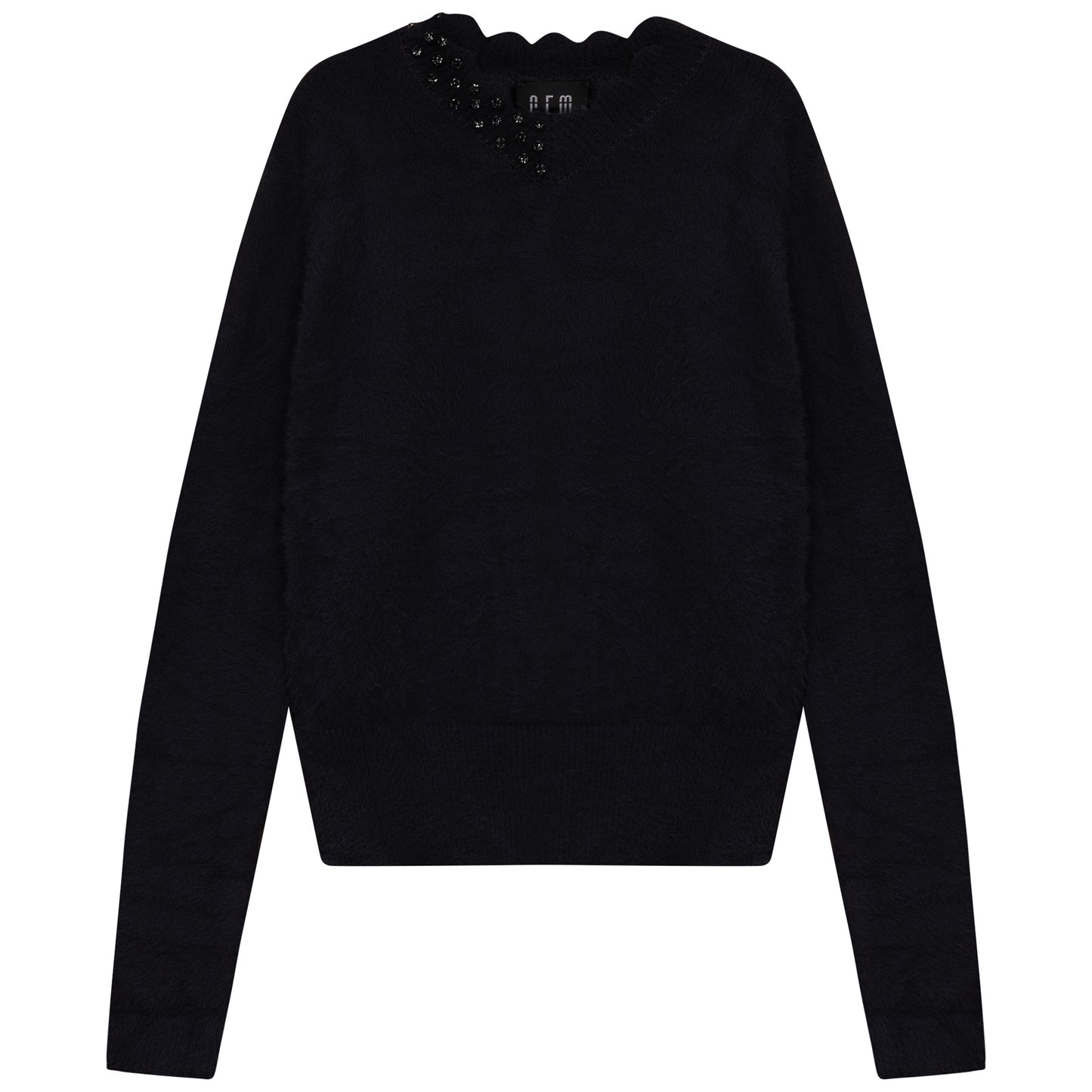 FURRY SCALLOPED SWEATER