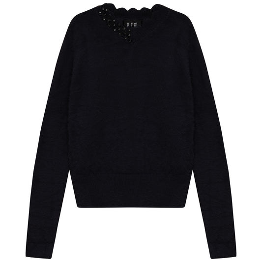 FURRY SCALLOPED SWEATER