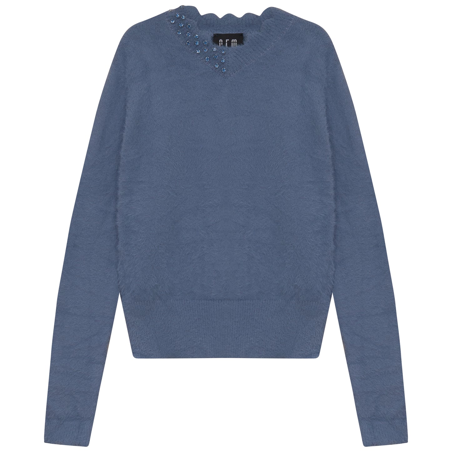 FURRY SCALLOPED SWEATER