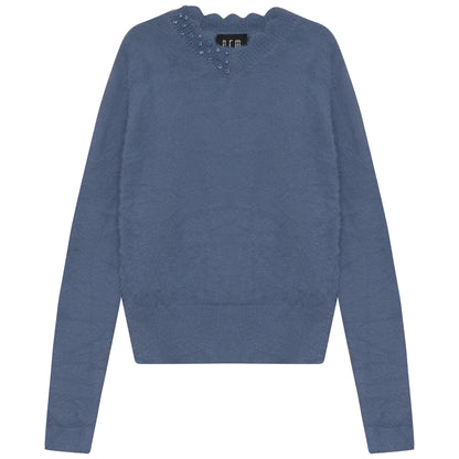 FURRY SCALLOPED SWEATER
