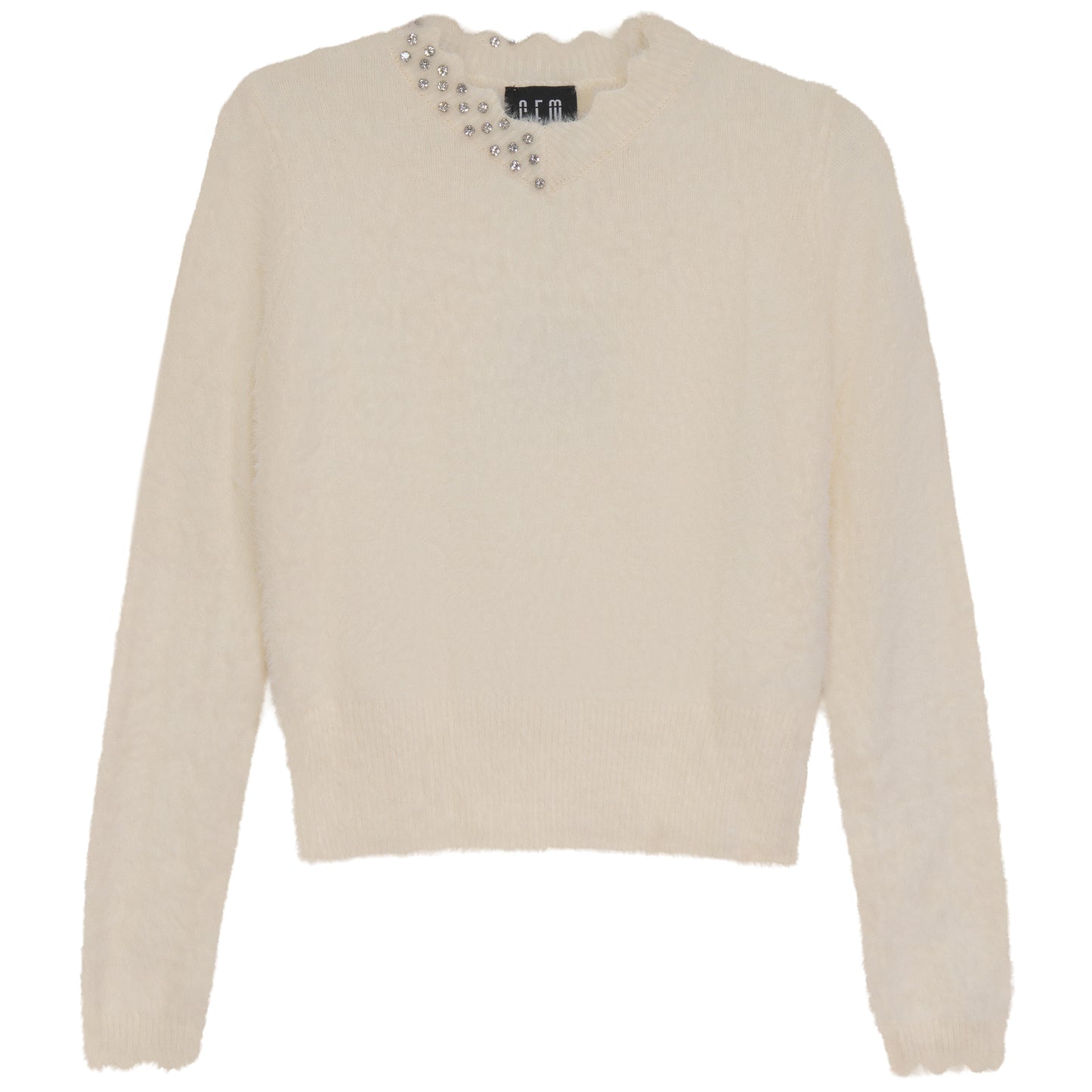 FURRY SCALLOPED SWEATER