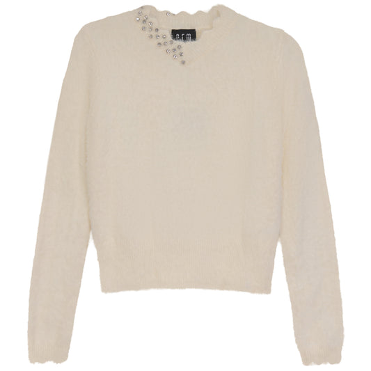FURRY SCALLOPED SWEATER