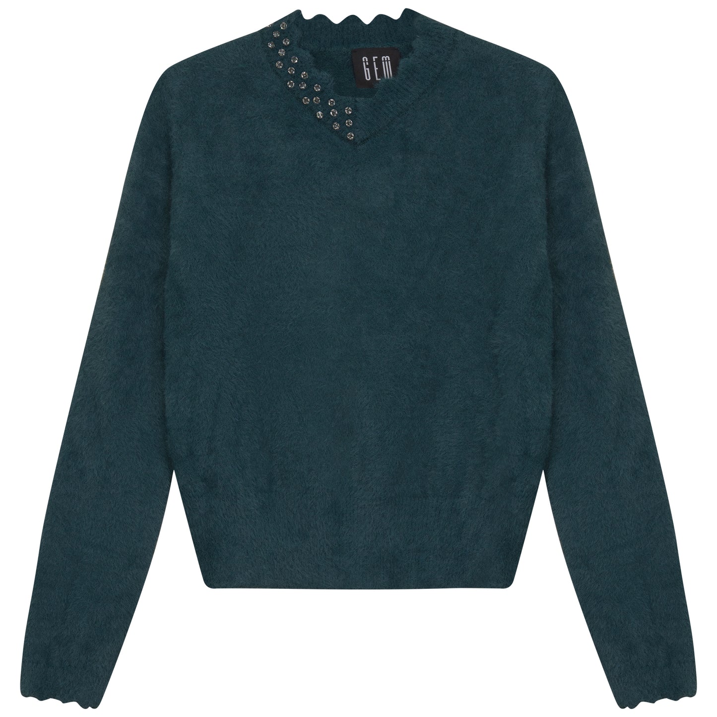 FURRY SCALLOPED SWEATER