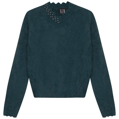 FURRY SCALLOPED SWEATER