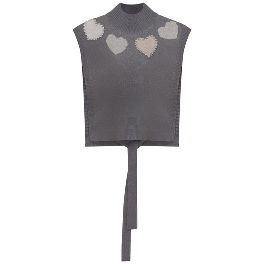 INTARSIA TIE BACK VEST