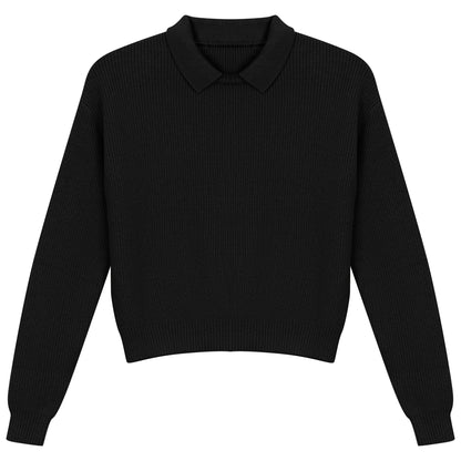 CREW NECK SWEATER WITH COLLAR