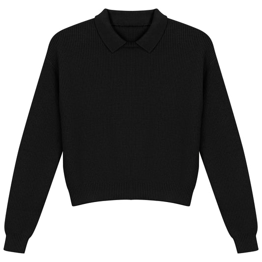CREW NECK SWEATER WITH COLLAR
