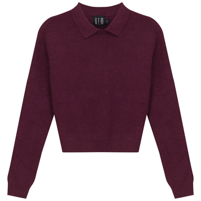 CREW NECK SWEATER WITH COLLAR