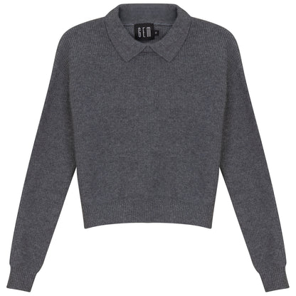 CREW NECK SWEATER WITH COLLAR