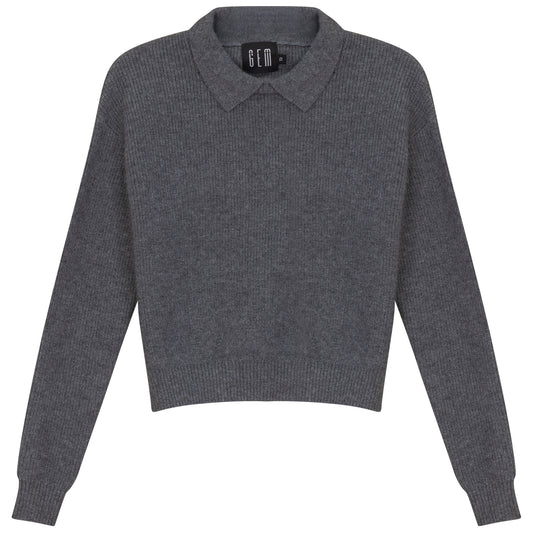 CREW NECK SWEATER WITH COLLAR