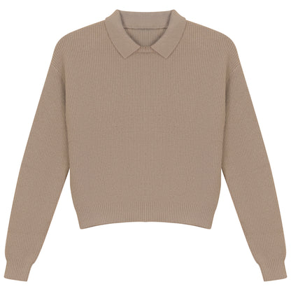 CREW NECK SWEATER WITH COLLAR