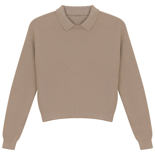 CREW NECK SWEATER WITH COLLAR
