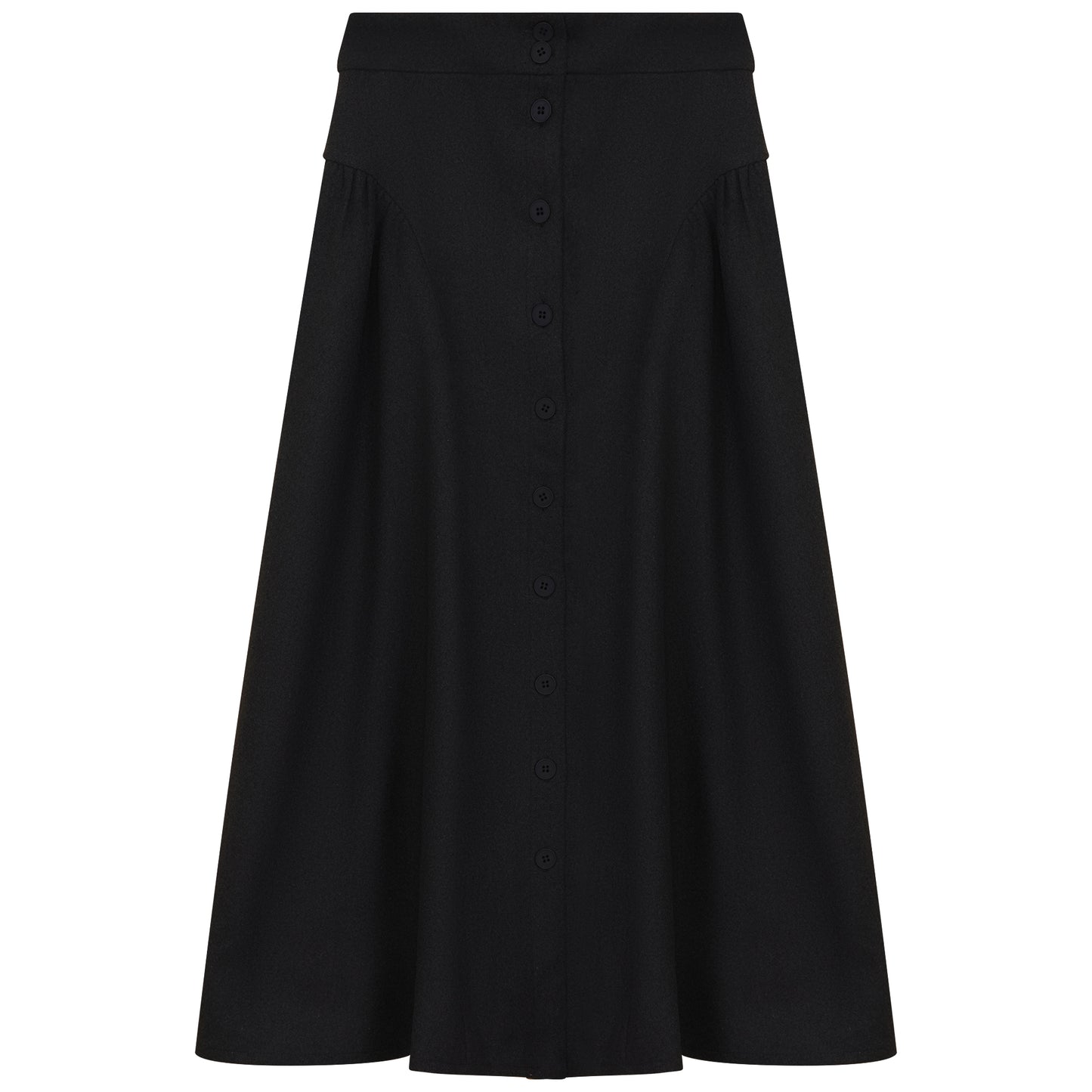 GATHERED BUTTON DOWN SKIRT