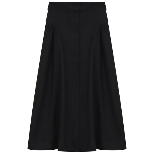 GATHERED BUTTON DOWN SKIRT