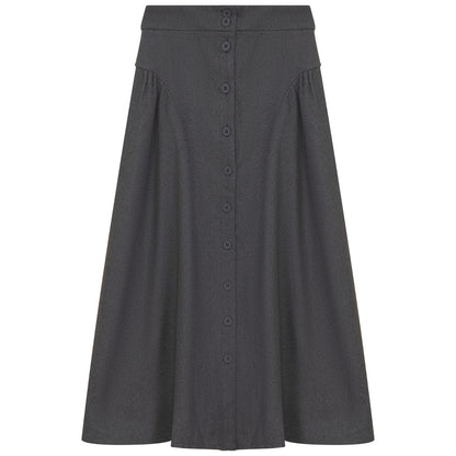 GATHERED BUTTON DOWN SKIRT
