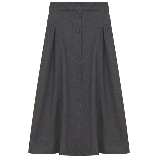 GATHERED BUTTON DOWN SKIRT
