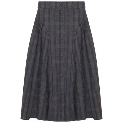 GATHERED BUTTON DOWN SKIRT