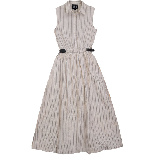 G808-SA - BUBBLE HEM SLEEVELESS SHIRT DRESS