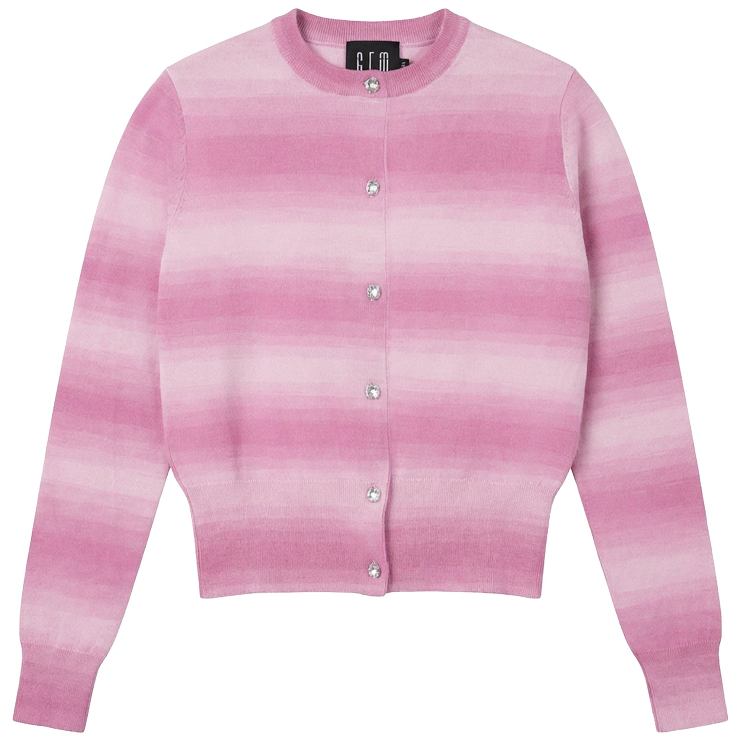 G852-PI - RHINESTONE BUTTON CARDIGAN