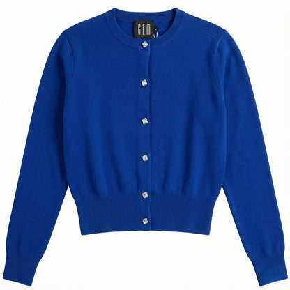 G852-RO - RHINESTONE BUTTON CARDIGAN