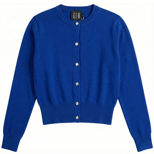 G852-RO - RHINESTONE BUTTON CARDIGAN