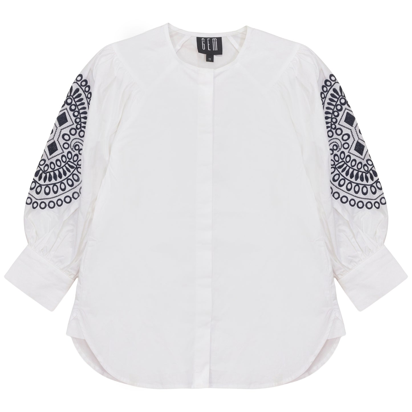 G859-NA - EMBROIDERY DETAILED SHIRT