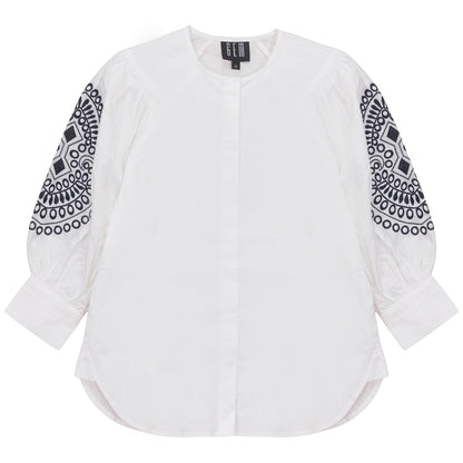 G859-NA - EMBROIDERY DETAILED SHIRT