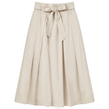 G860-BE - FRONT BOW DETAIL TAFFETA SKIRT