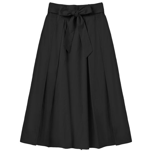 G860-BK - FRONT BOW DETAIL TAFFETA SKIRT