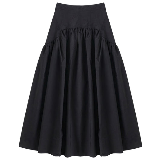 G862-BK - LOW CUT FULL TAFFETA SKIRT
