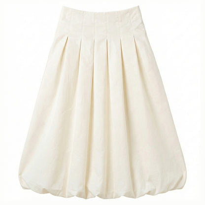 G864-CR - BUBBLE HEM PLEATED SKIRT