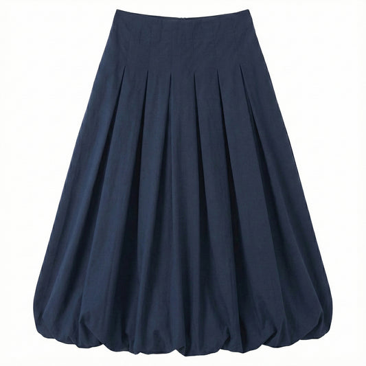 G864-NA - BUBBLE HEM PLEATED SKIRT