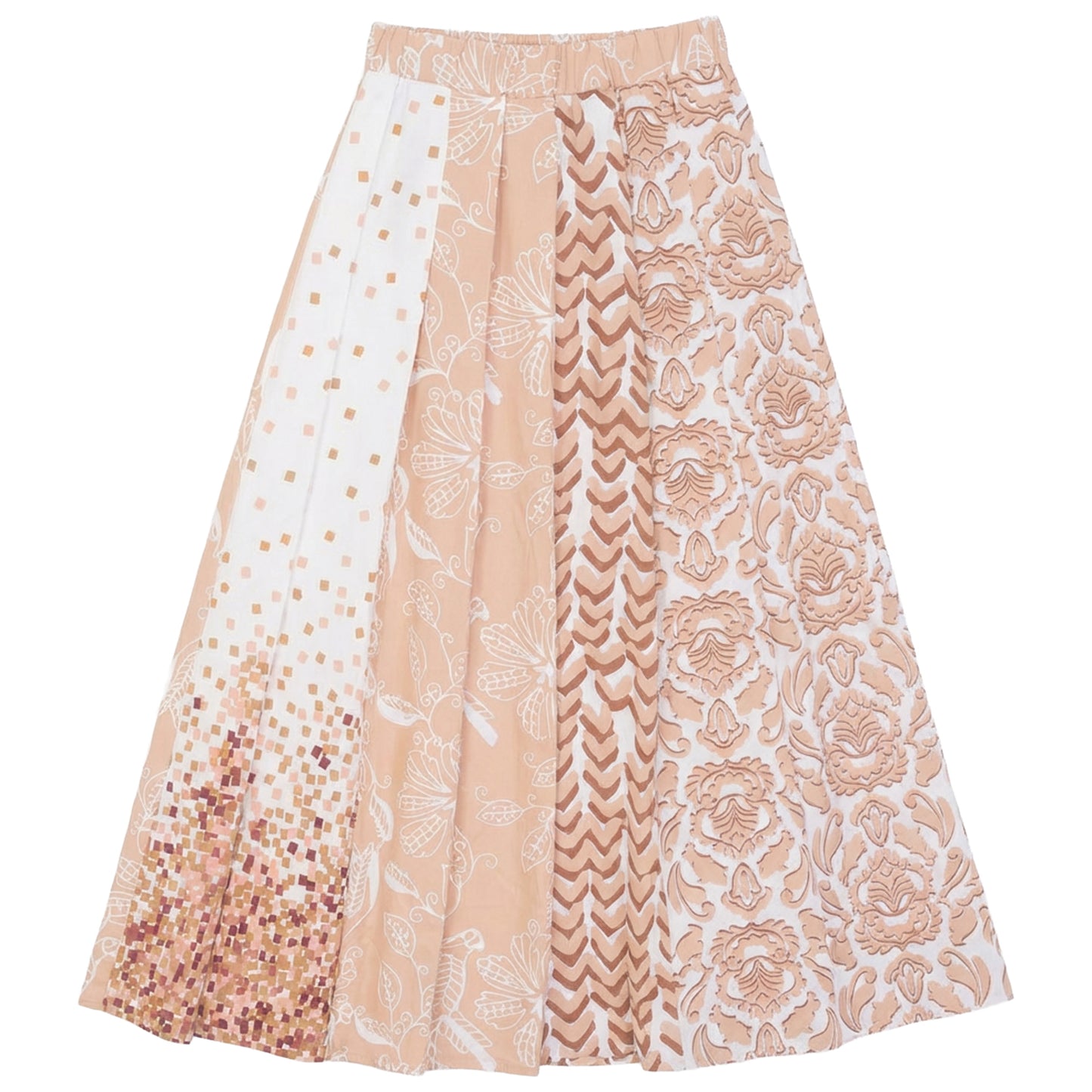 G867-BE - PLEATED PRINTED SKIRT