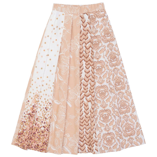 G867-BE - PLEATED PRINTED SKIRT