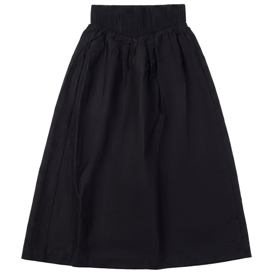 G868-BK - SMOCKED YOKE SKIRT