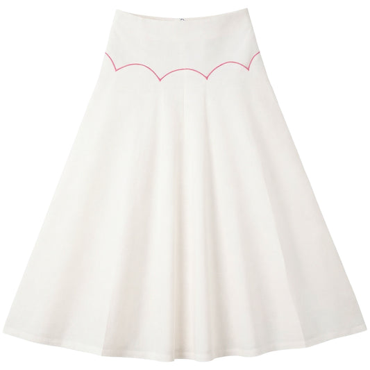 G869-WH - SCALLOPED SKIRT