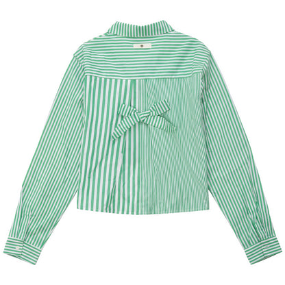 G884-GN - PINSTRIPE COLOR BLOCK SHIRT