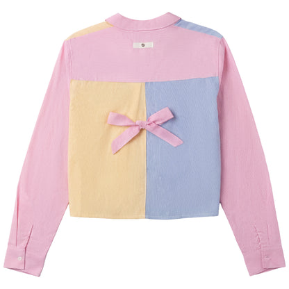 G884-MU - PINSTRIPE COLOR BLOCK SHIRT