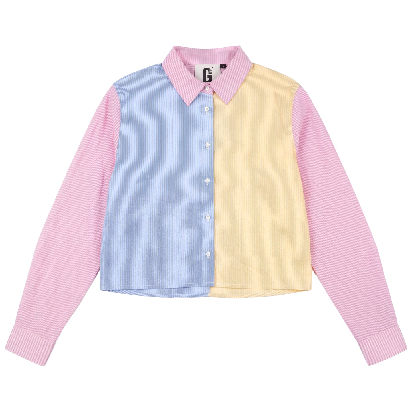 G884-MU - PINSTRIPE COLOR BLOCK SHIRT