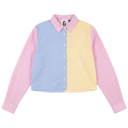 G884-MU - PINSTRIPE COLOR BLOCK SHIRT