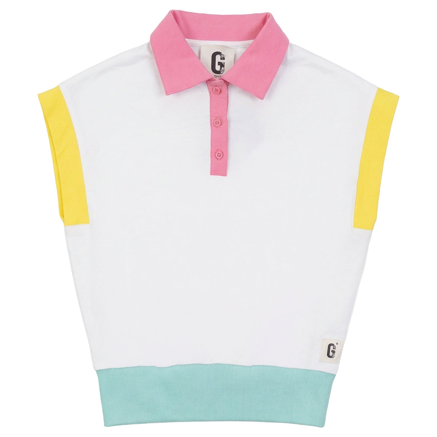 G885-WH - COLOR BLOCKED POLO VEST