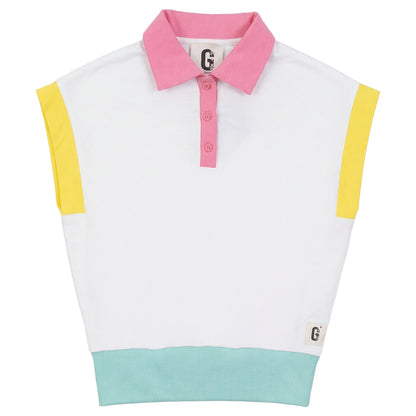 G885-WH - COLOR BLOCKED POLO VEST