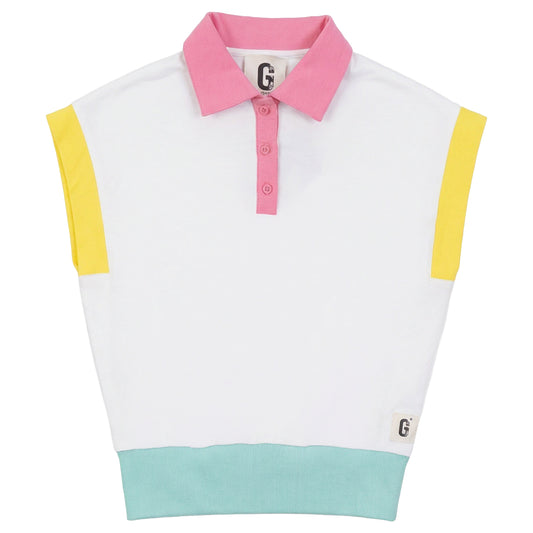 G885-WH - COLOR BLOCKED POLO VEST