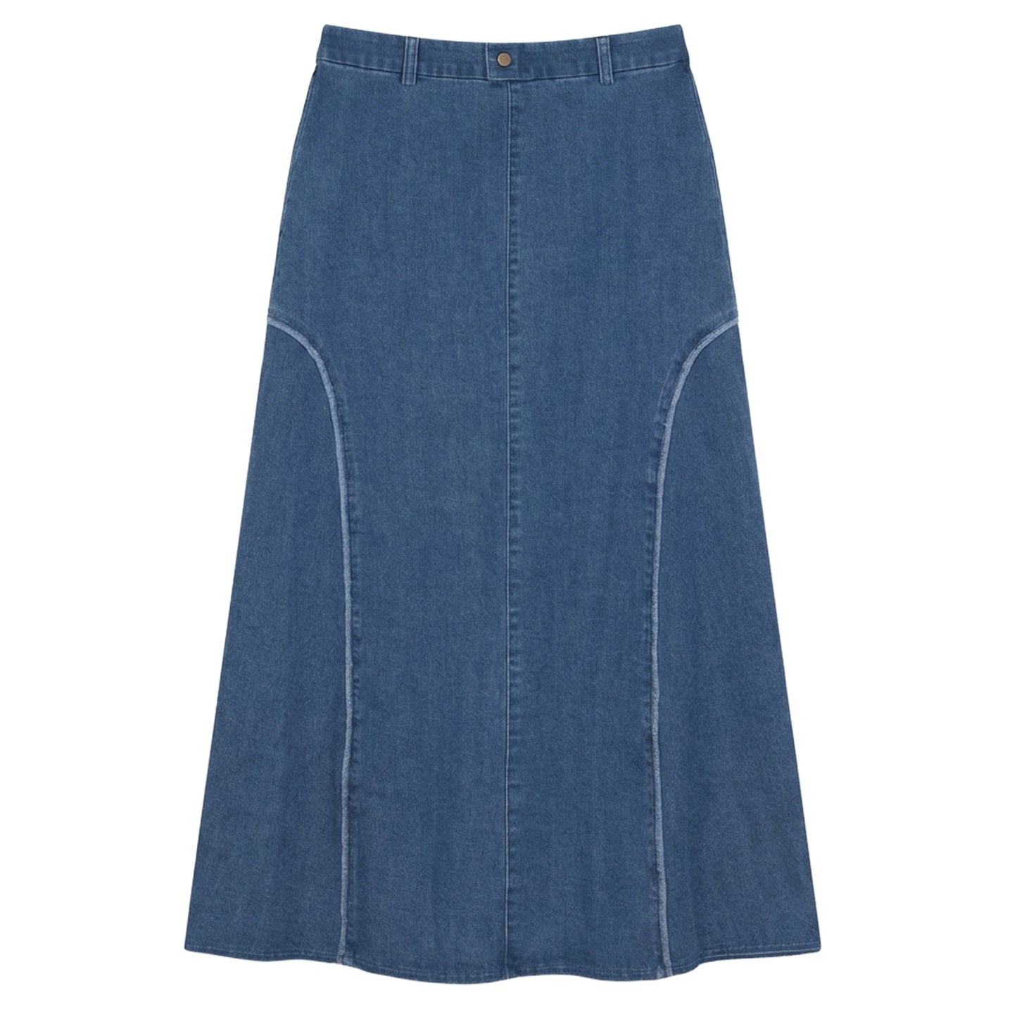 G890-DE - DENIM RAW EDGED SKIRT