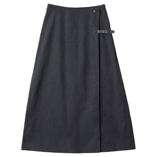 G893-BKDE - DENIM WRAP SKIRT