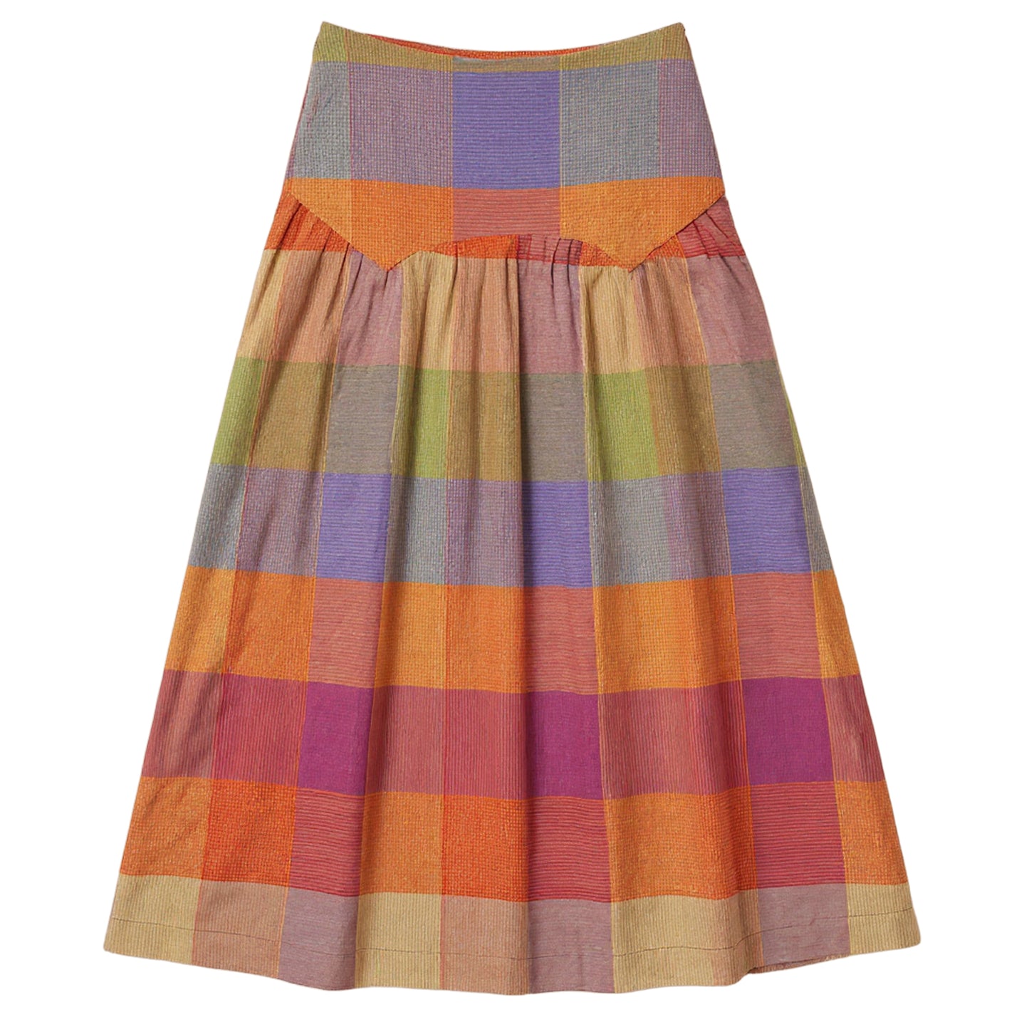 G897-PI - PLAID LOW WAISTED SKIRT