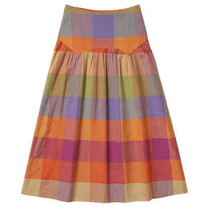 G897-PI - PLAID LOW WAISTED SKIRT