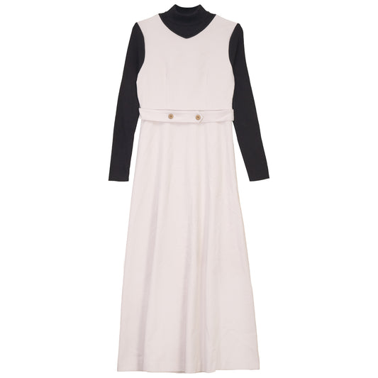 G914-CR - WOOL DRESS WITH MOCK NECK
