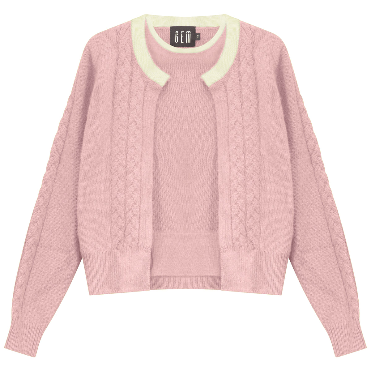 G950-PI - MOHAIR CABLE SWEATER SET
